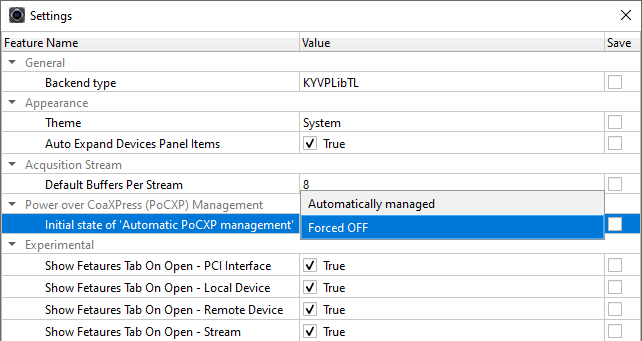 VP II Settings Window
